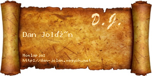 Dan Jolán névjegykártya